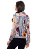 Denim Lace Jacket with Floral Embroidery