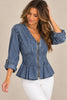 Zip Up Denim Top
