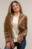 Open front embroidery jacket