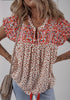 Embroidery Split Neck Blouse