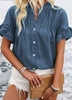 Teal ruched blouse