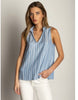 Split Neck Stripe Top
