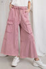 Mineral Washed Wide Leg Pants - 2 Colors