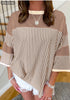 Khaki Strip Knit Top