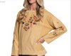 Embroidered Knit Top - Gold