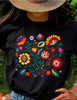 Floral Graphic T on Black