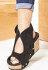 Frisky Black Faux Suede Wedge