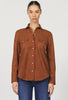 Star pearl snap shirt suede