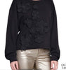 Black Floral with Gold Beads Sweatshirt