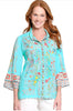 Floral Turquoise Blouse