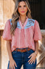 Red Western Blouse