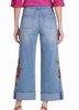 Wide Leg Jeans with Flower