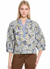 Printed Split Neck Top