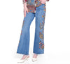 Embroidered Wide Leg Jean