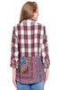 Plaid Button Front Blouse
