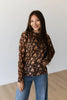 Brown Desert Floral Mesh Top