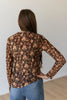 Brown Desert Floral Mesh Top