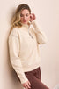 French Terry Stitch-Accent Zip Funnel Neck Sweater-Moonstone