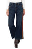 Velvet Trim Wide Leg Jean