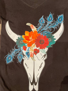 Longhorn Skull Graphic T-Shirt