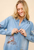 Western Motif Embroidered Shirt