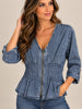 Zip Up Denim Top