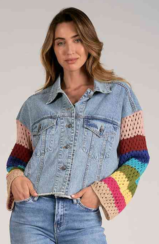 Jacket with crochet sleeve