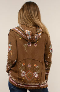 Open front embroidery jacket