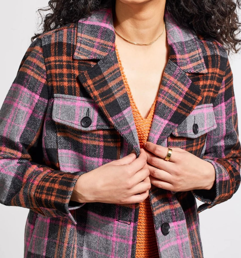 Trial long plaid Shacket