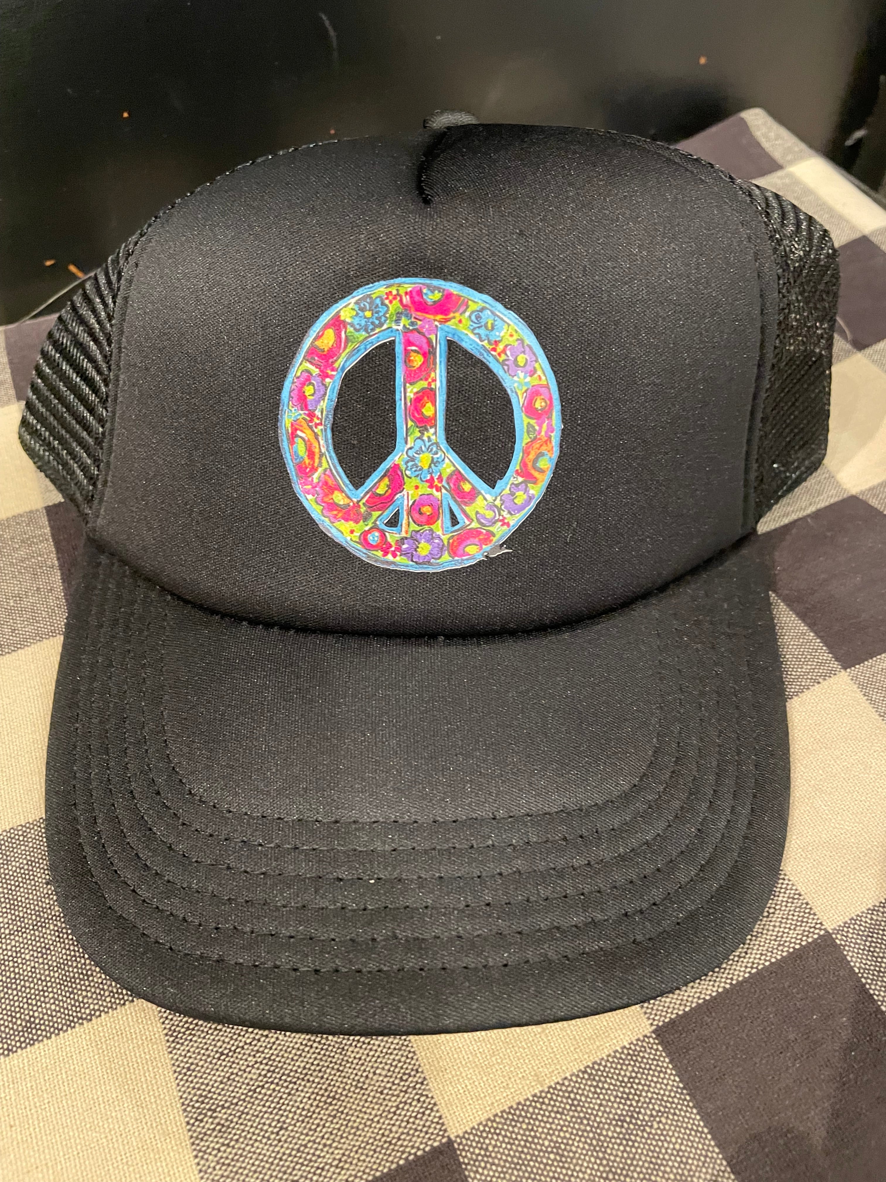 Peace Sign Caps Flower Peace Sign Trucker Cap – Prickly Pear
