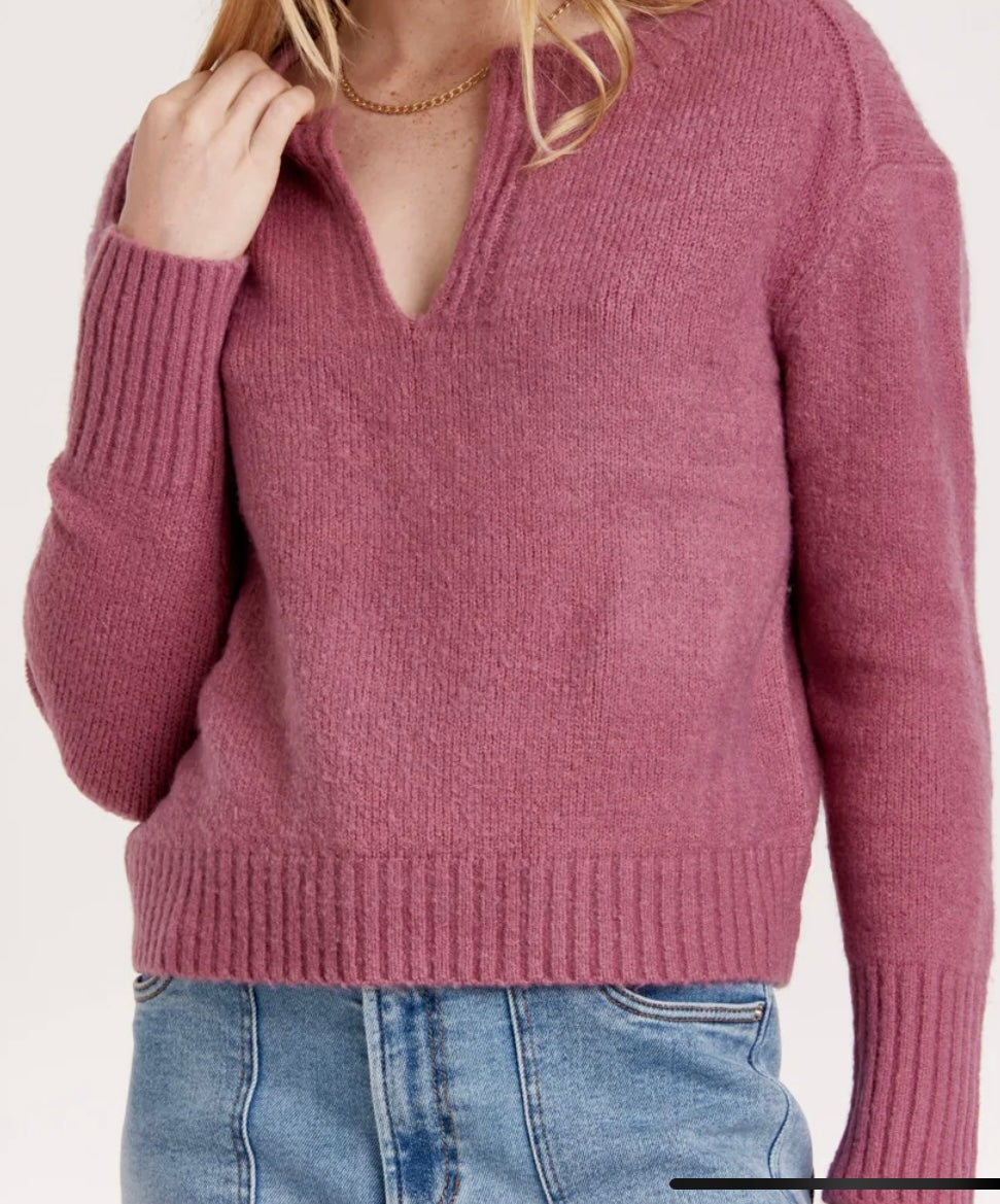 Another Love Notched round neck sweater