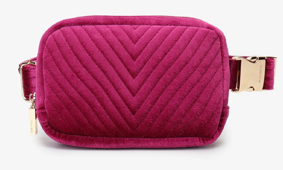 Velvet Quilted belt bag