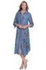 Woven Denim Dress 3/4 Sleeves