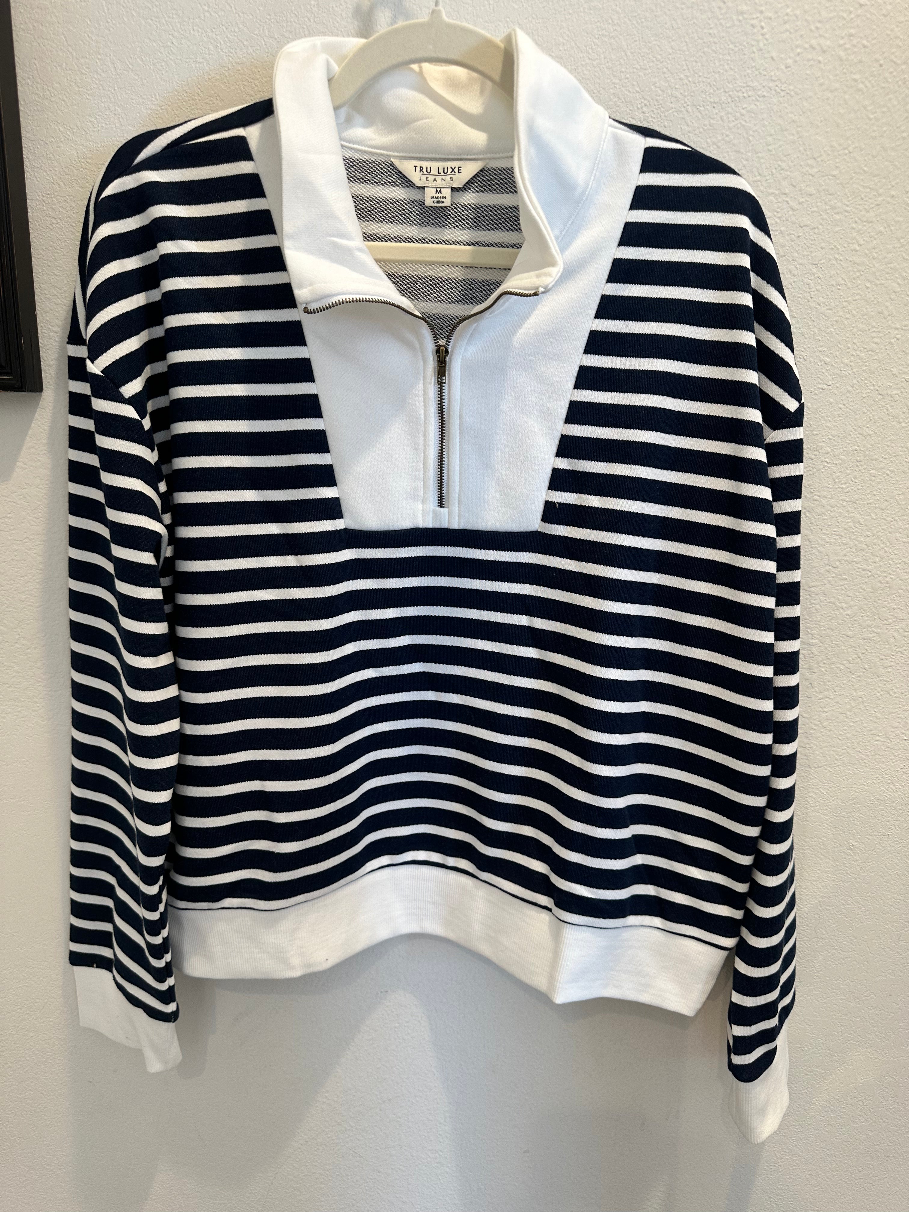 Tru Luxe Polo Zip up Long Sleeve Pullover