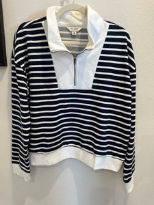 Tru Luxe Polo Zip up Long Sleeve Pullover