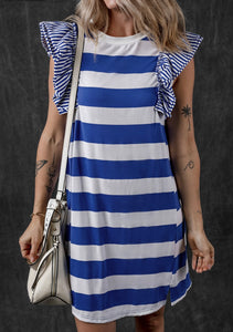 Royal Blue Stripe T-Shirt Dress