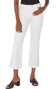 Hannah Crop Flare - White