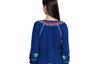 EMBROIDERED RAGLAN SLEEVE TOP - NAVY