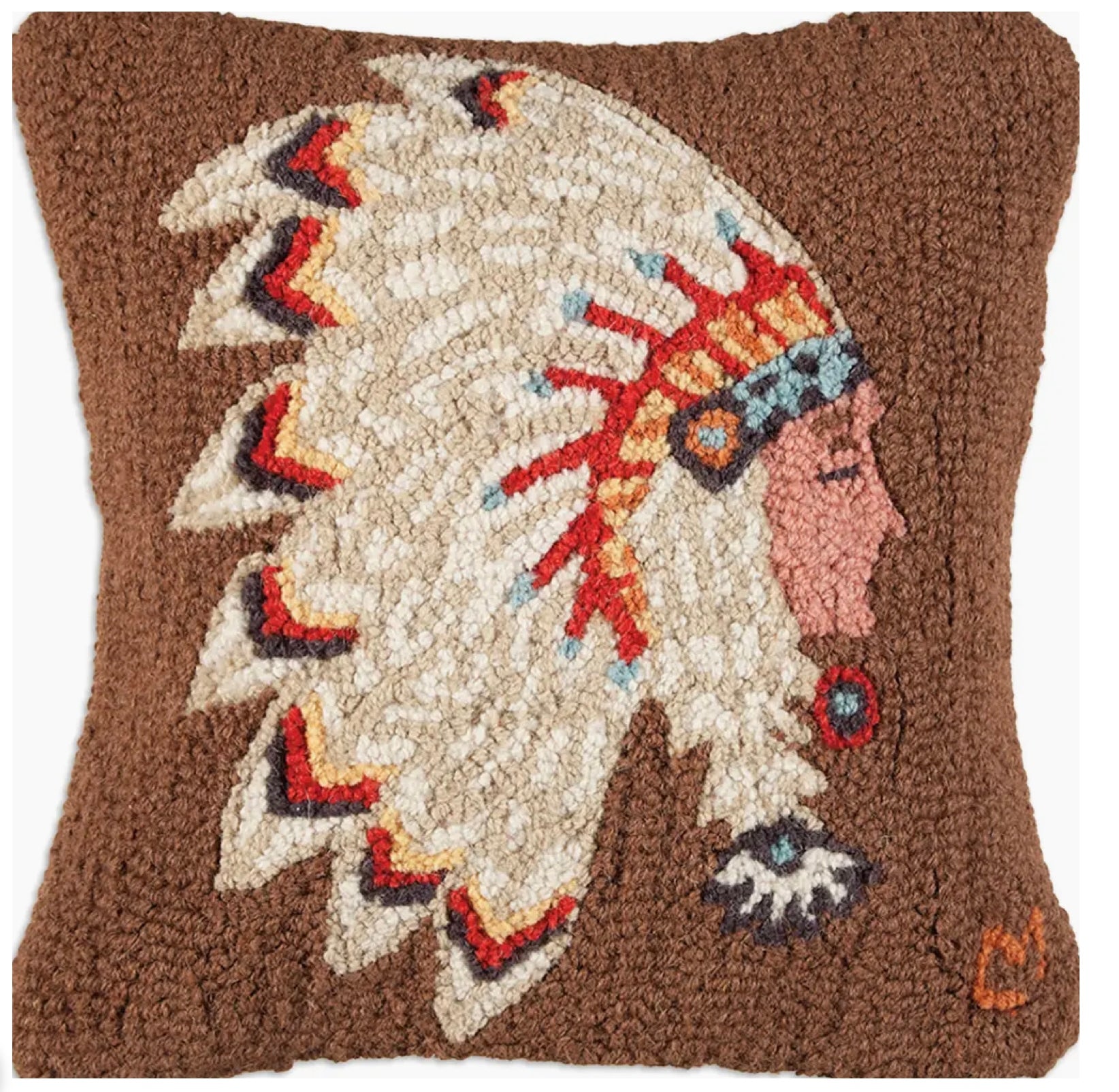 Chieftan hooked pillow