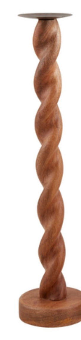 Twisted Wood Candle Stick - 3 Sizes