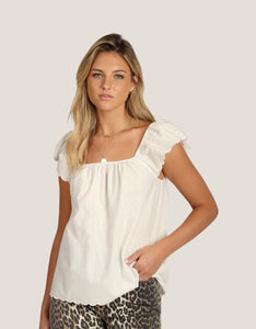 White Rosette Top
