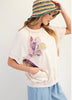 Terry Knit Flower Patch Top