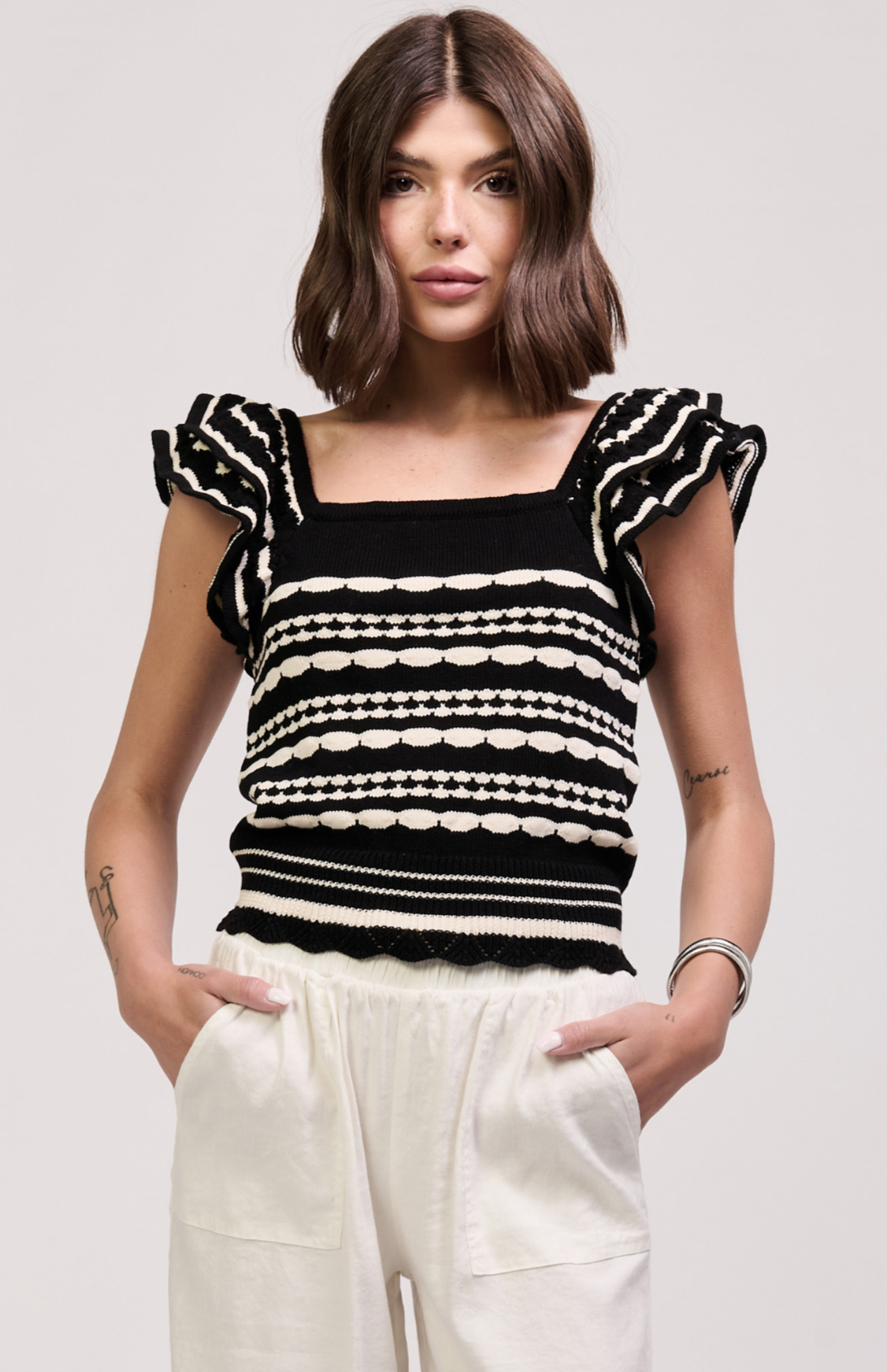 Black & Cream Amalita Sweater