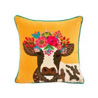 Floral Cow Pillow