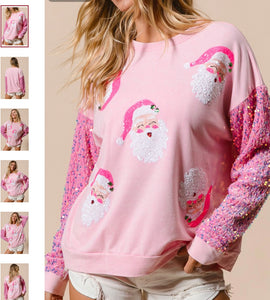 Santa Sequin Sweatshirt