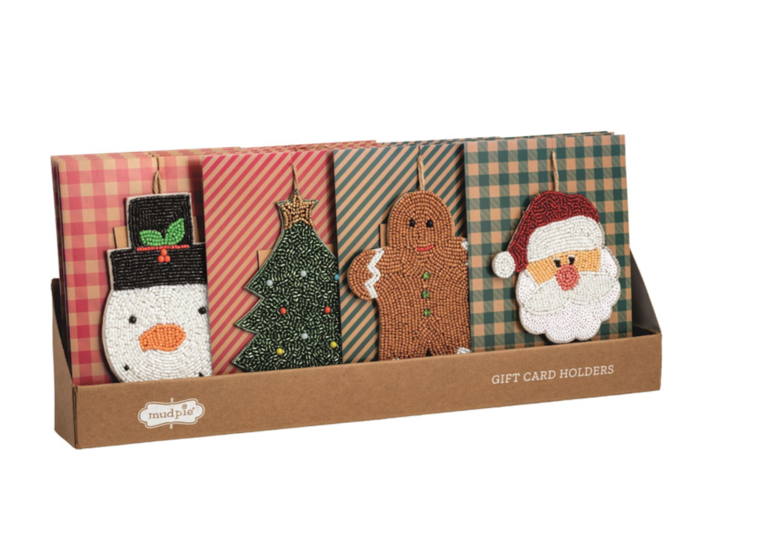 Card Beaded Christmas Ornament - 4 Options