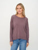 Frayed crew neck sweater