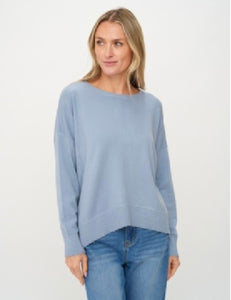 Frayed crew neck sweater