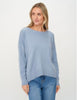 Frayed crew neck sweater