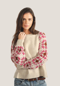 Amelia crochet sleeve sweater